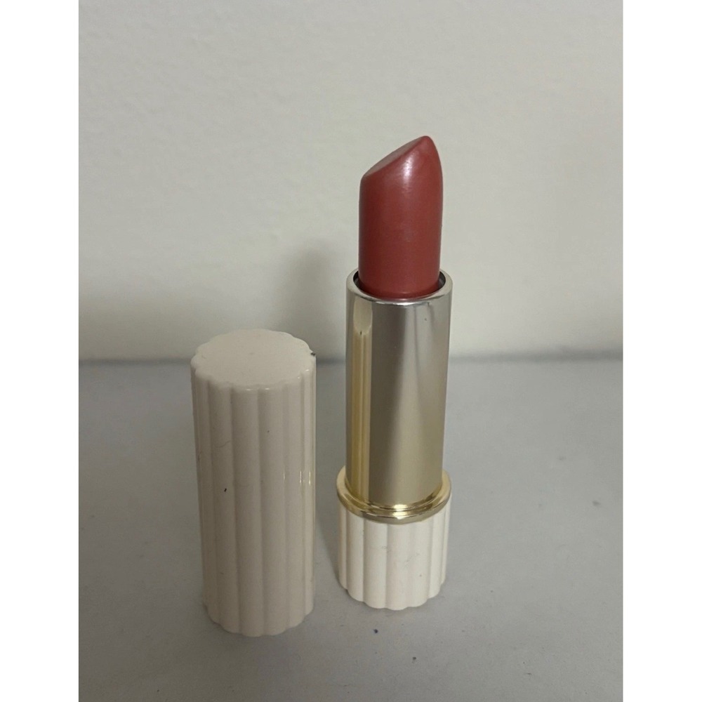 Estee Lauder Heathermist Pink All-Day Lipstick White Ribbed Fluted Tube Case